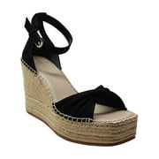 New York Womens SOL Ankle Strap Open Toe Wedge Heels